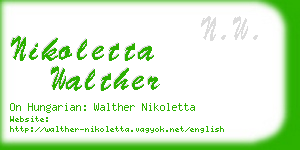 nikoletta walther business card